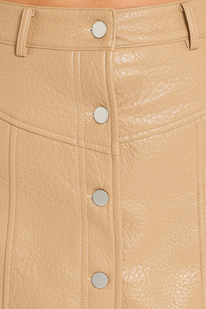 Ardella Vegan Leather Mini Skirt - Mocha