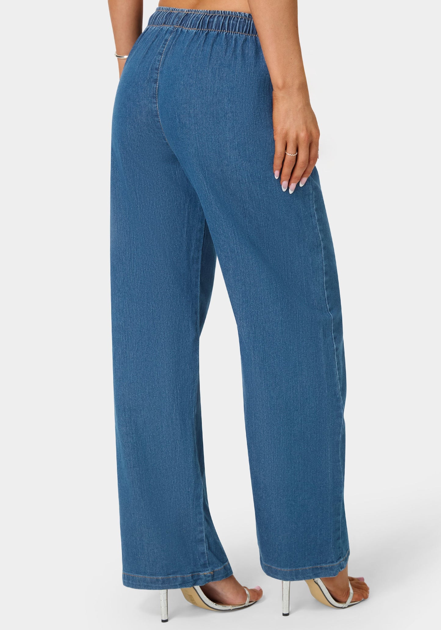 Open Leg Chambray Pant