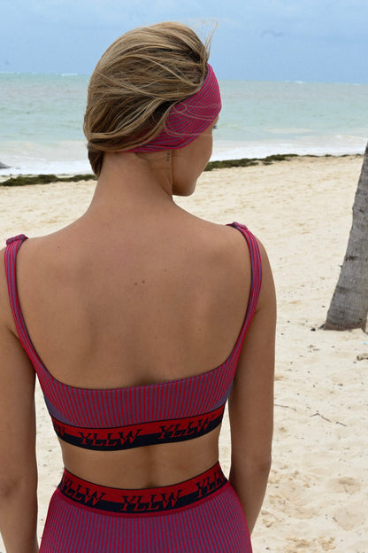 Brice Ribbed Bra — Rouge