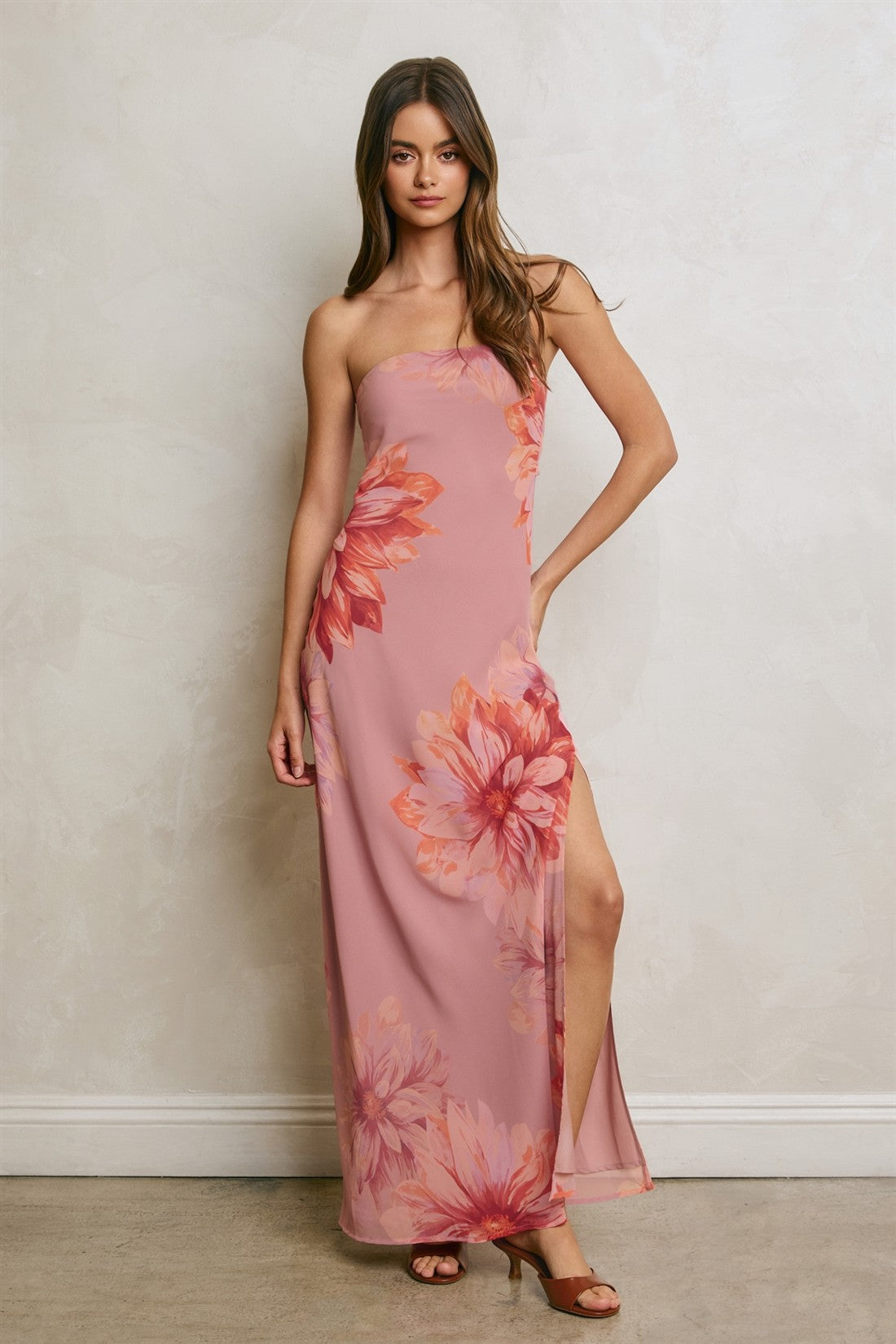 Waitlist 8/10 • Veronica Sleeveless Floral Print Maxi Dress Pink