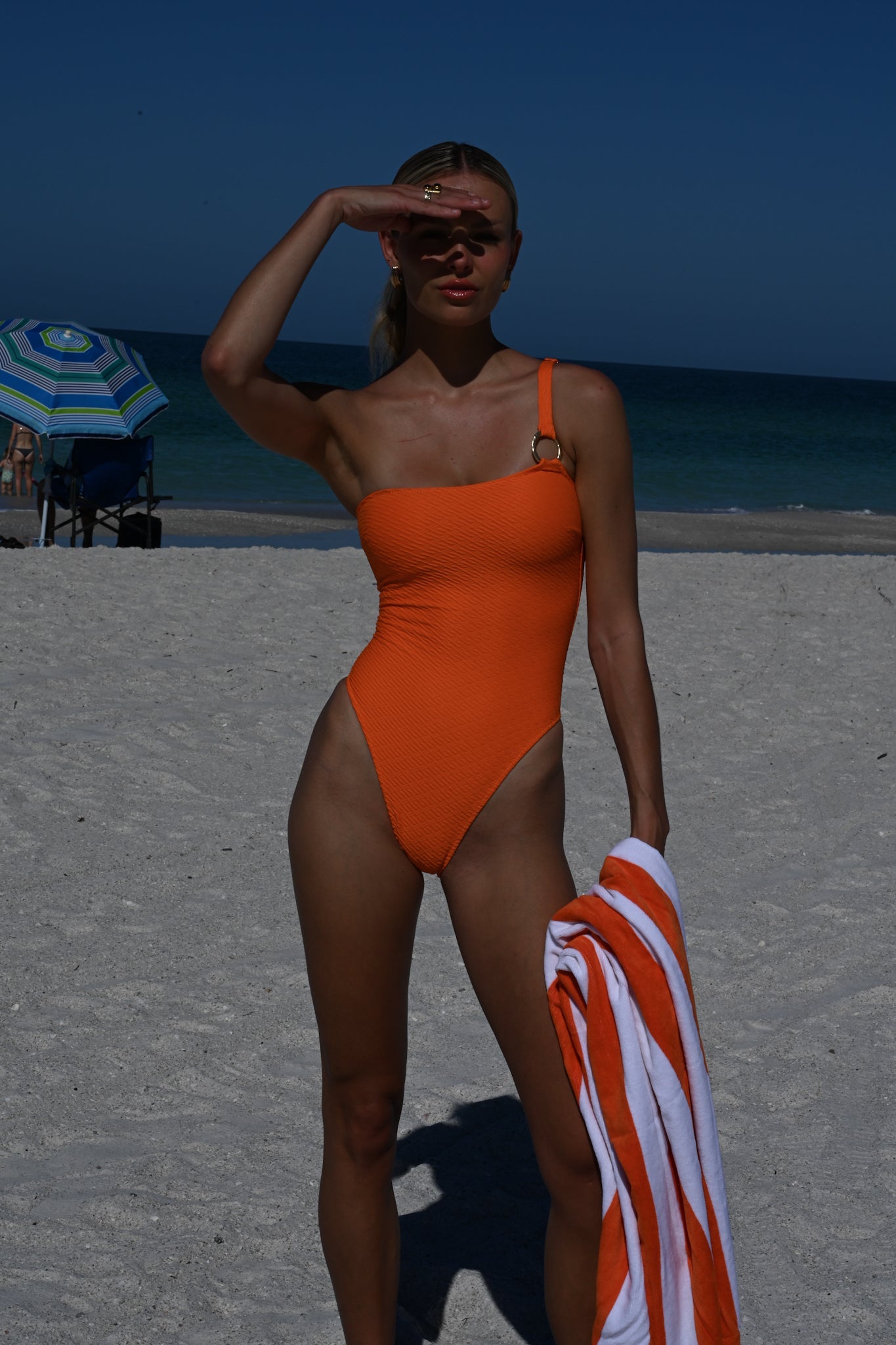 Dionne Textured One Piece  —  Tango
