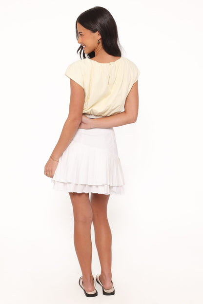Cygnus Pleated Mini Skirt - White