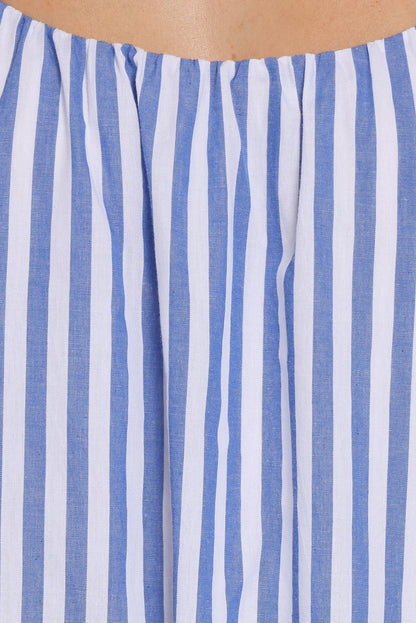 Amber Maxi Dress - Navy White Stripe