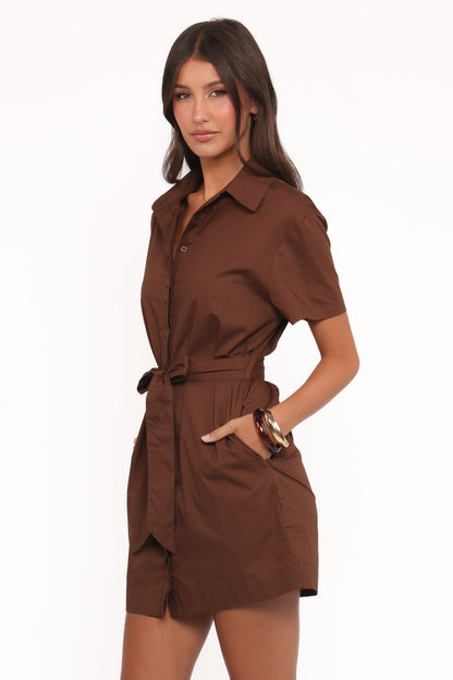 Arlene Mini Dress - Chocolate