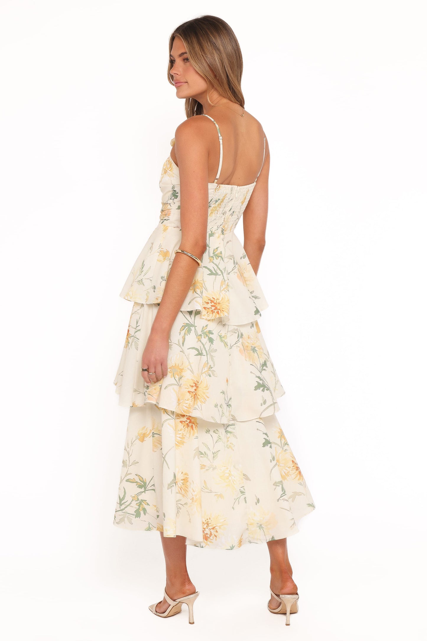 Bernadette Midi Dress - Yellow Floral