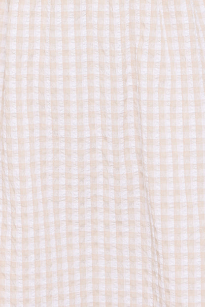 Cadhla Mini Dress - Beige Gingham