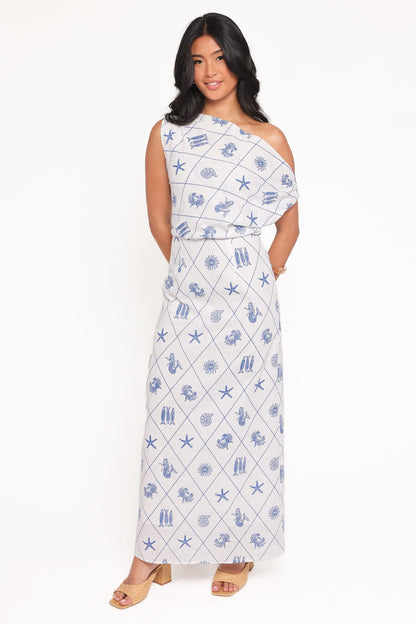 Cassie Midi Dress - Seashell Print