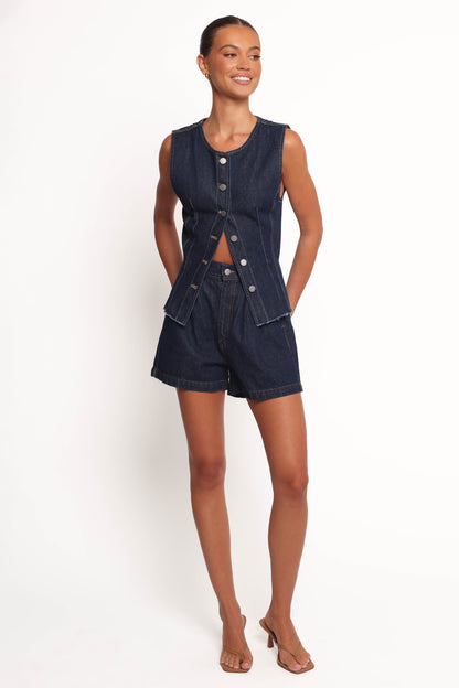 Caruso Denim Vest - Dark Denim