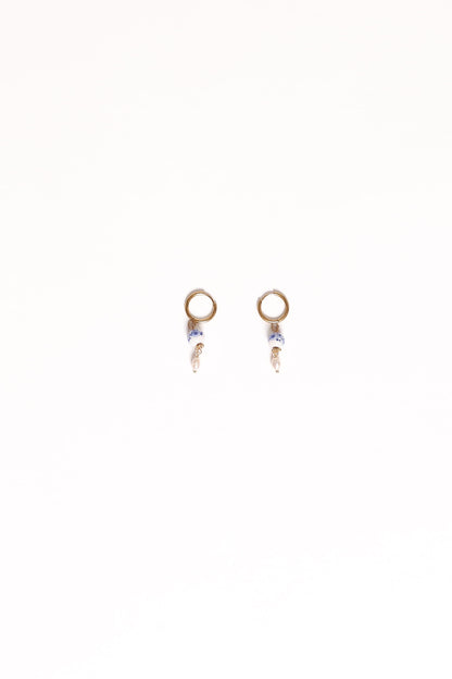 Bree Earrings - Blue/Pearl