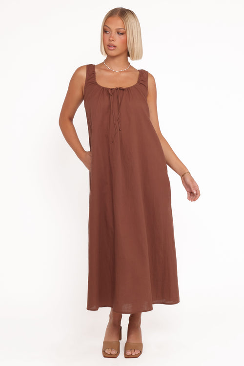 Bowman Maxi Dress - Chocolate Brown