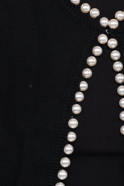 Bloom Pearl Knit Cardigan - Black