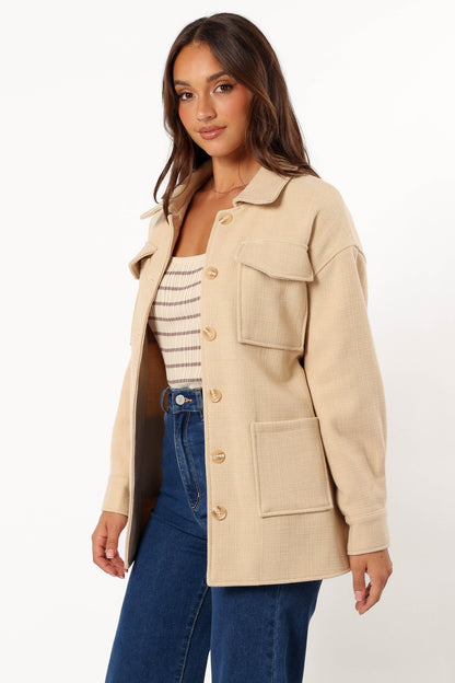 Arlow Tie Front Shacket - Cream