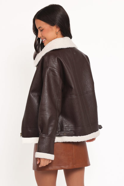 Baxter Shearling Lined Jacket - Brown