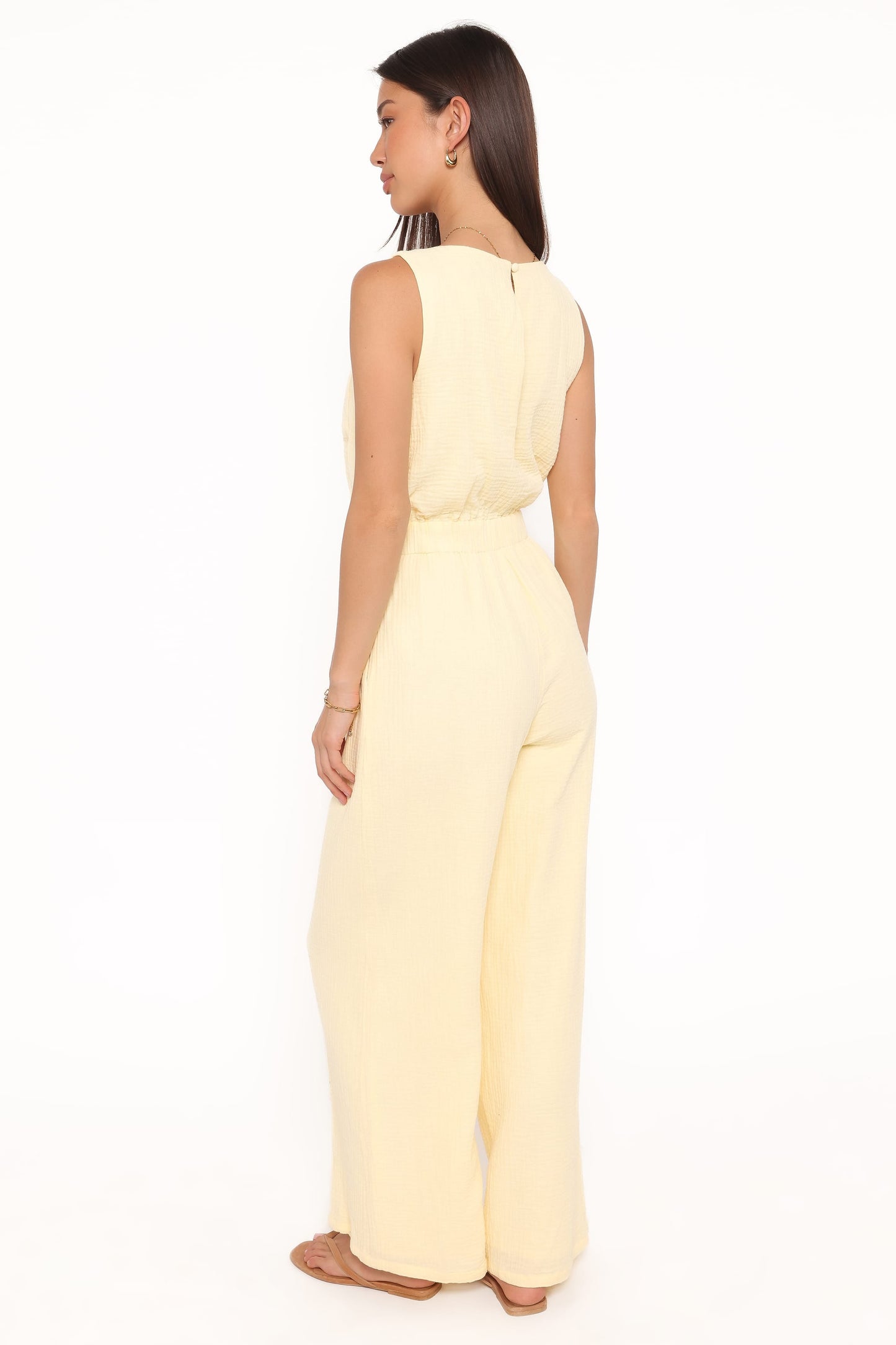 Brenna Cotton Jumpsuit - Baby Yellow