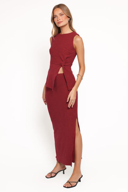 Beatrice Maxi Skirt Set - Berry