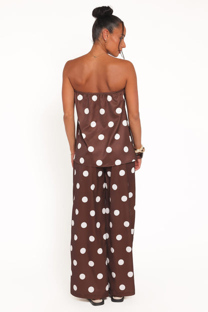 Brielle Polka Dot Set - Brown Polka Dot