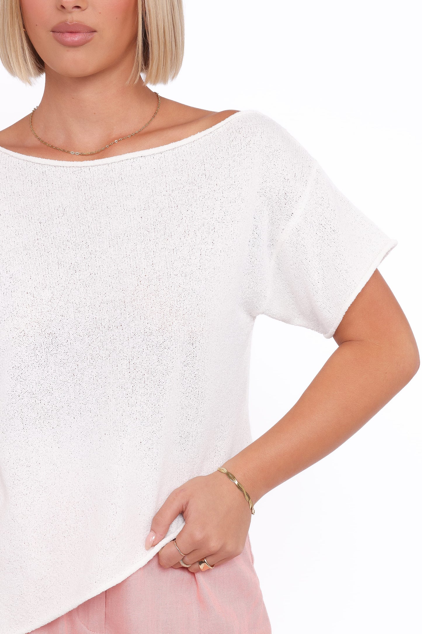 Ardena Boucle Knit Top - Cream