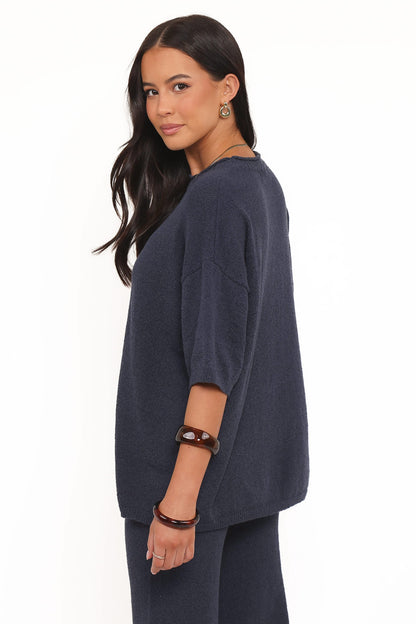 Ashby Knit Top - Navy