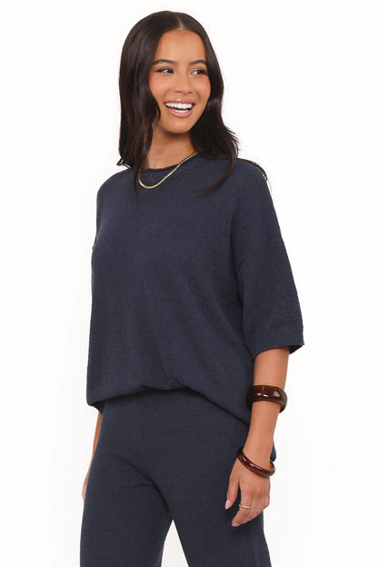 Ashby Knit Top - Navy