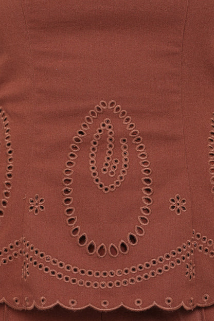 Benton Eyelet Strapless Top - Brown