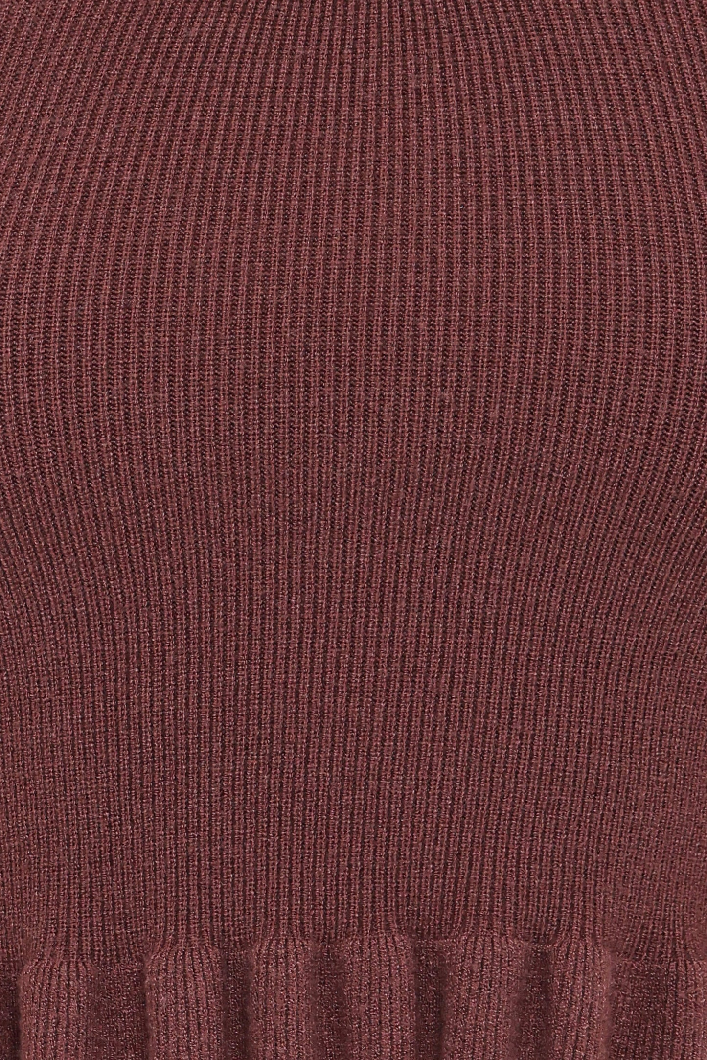 Berenice Ruffle Hem Knitted Top - Brown