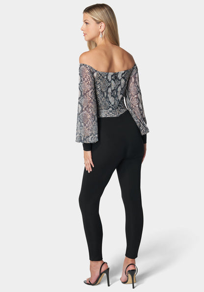 Mesh Off Shoulder Catsuit