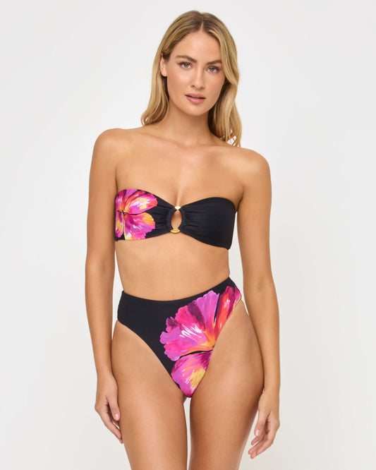 Savannah Bikini Bottom - After Midnight Hibiscus