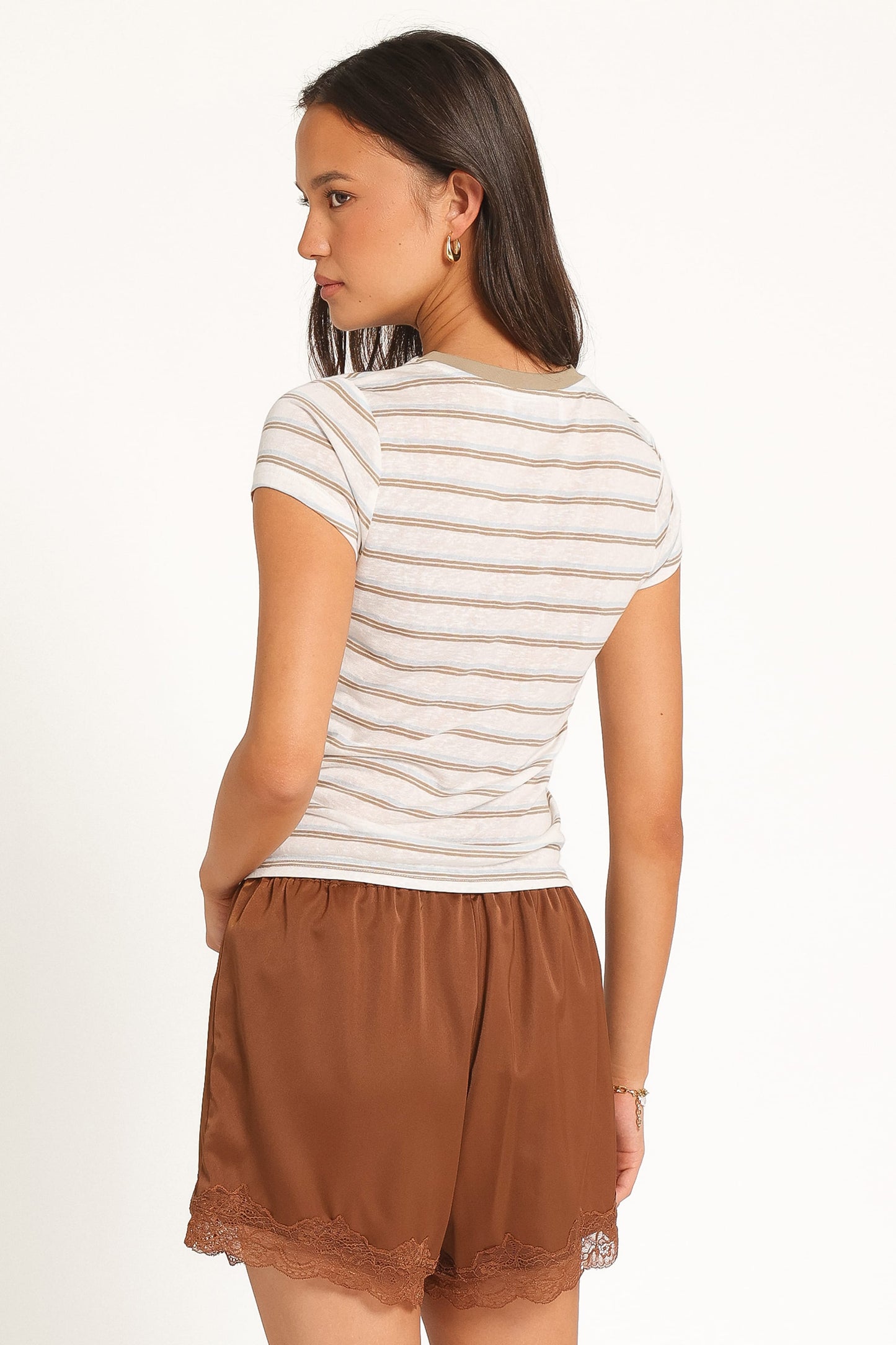 Billi Baby Tee - Beige Stripe