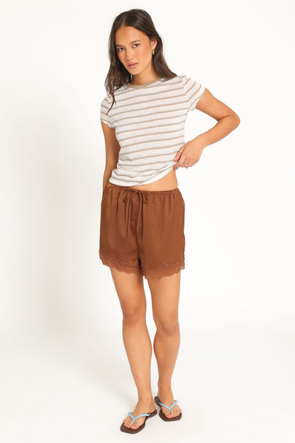 Billi Baby Tee - Beige Stripe
